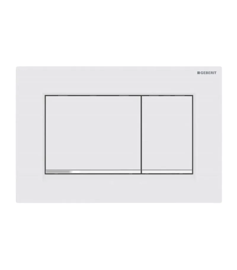 Geberit Sigma Dual Flush Push Plate – Sigma30JT | Matte White & Chrome