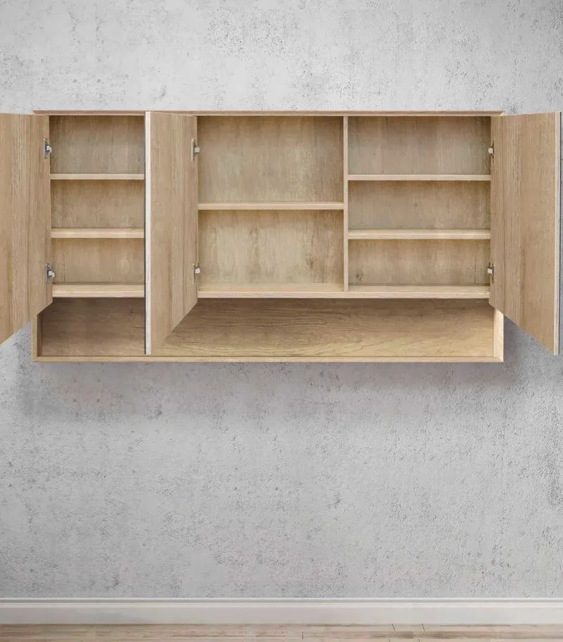 Byron 1500x800mm Shaving Cabinet - Natural Oak Interior