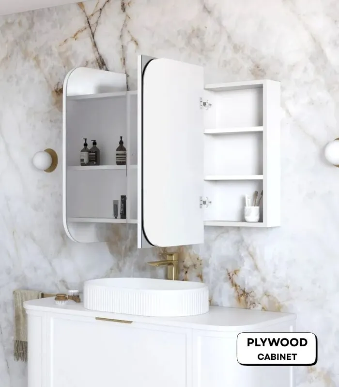 Newport 1200x750mm Shaving Cabinet - Matte White | Open Door