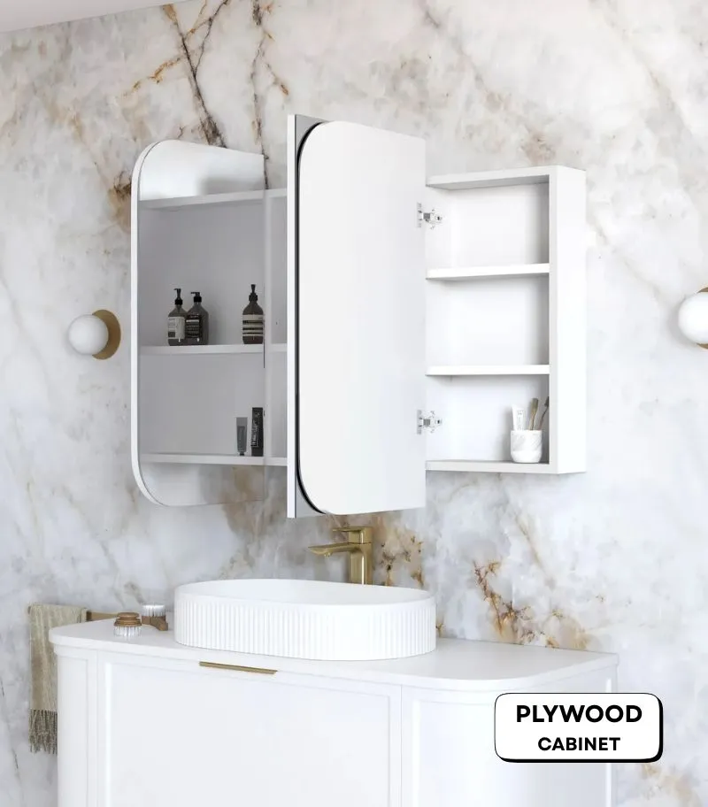 Newport 1200x750mm Shaving Cabinet - Matte White | Open Door
