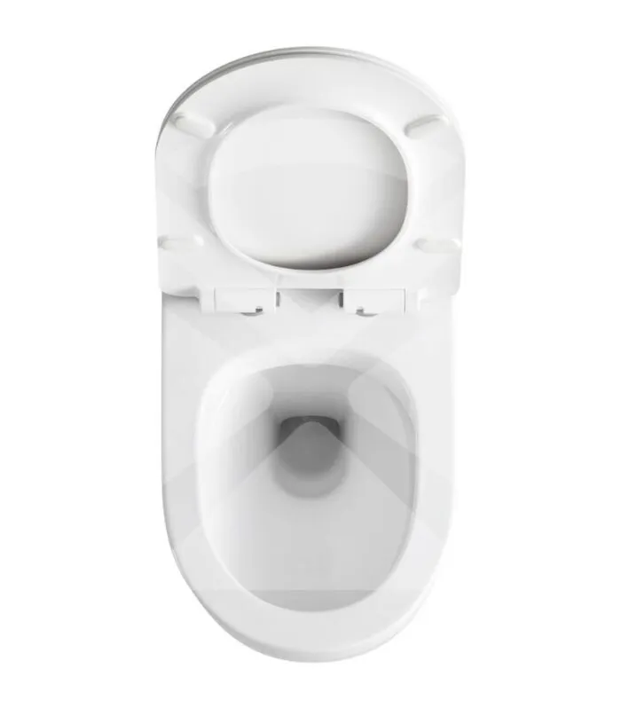 Veda Rimless Wall Hung Toilet Pan - White - Topview
