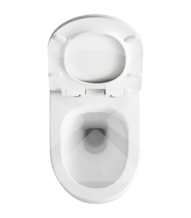 Veda Rimless Wall Hung Toilet Pan - White - Topview
