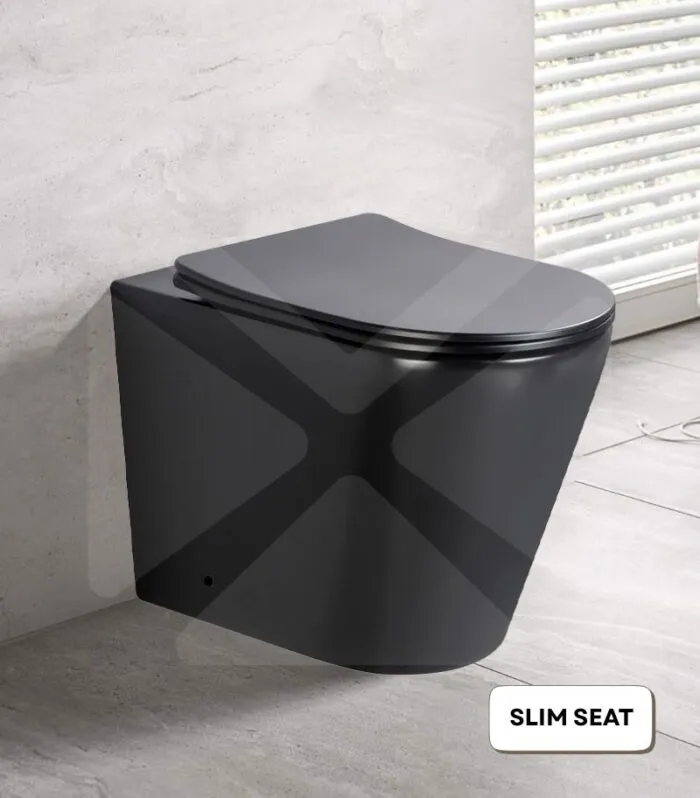 Acadia Tornado Rimless Floorstanding Toilet Pan - Matte Black