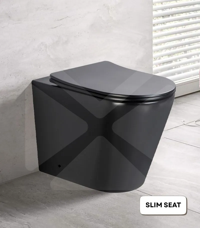 Acadia Tornado Rimless Floorstanding Toilet Pan - Matte Black