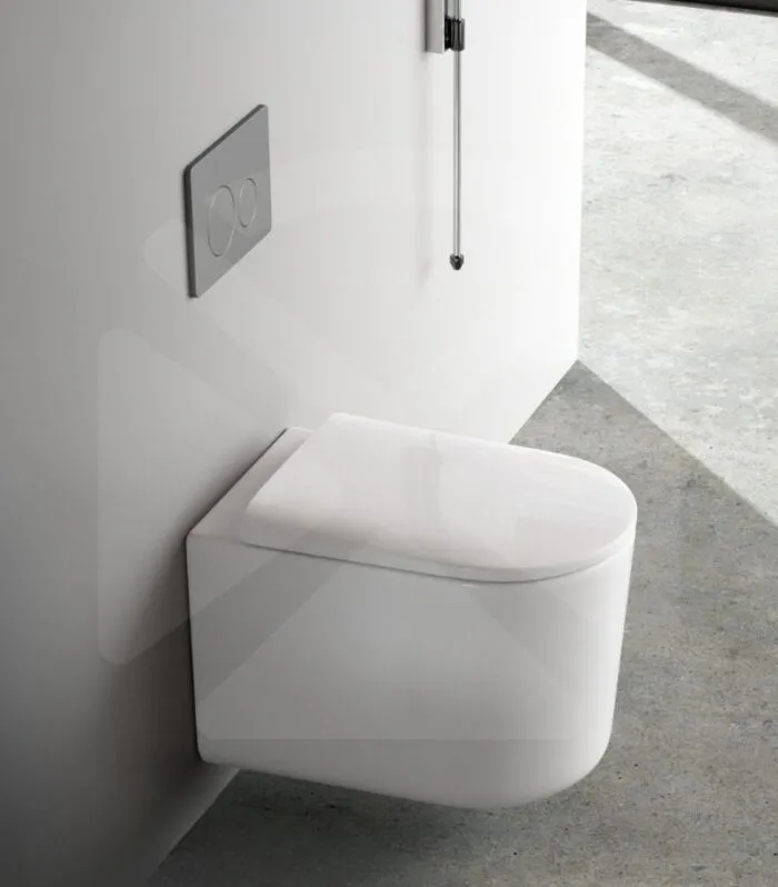 Devito Tornado Rimless Wall Hung Toilet Pan - White - Background 1