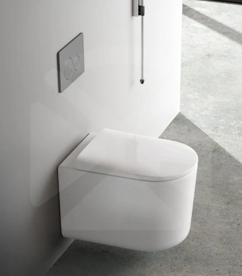 Devito Tornado Rimless Wall Hung Toilet Pan - White - Background 1