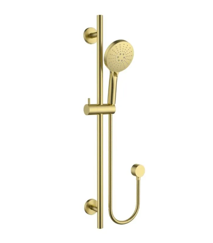 Otus Slimline Hand Shower On Rail - Brushed Gold