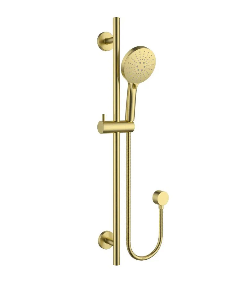Otus Slimline Hand Shower On Rail - Brushed Gold