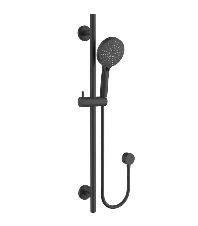 Otus Slimline Hand Shower On Rail - Matte Black