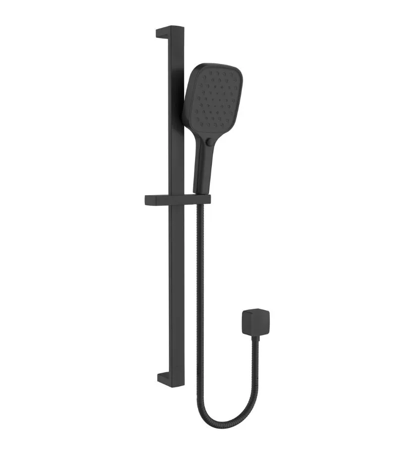 Ceram Hand Shower On Rail - Matte Black